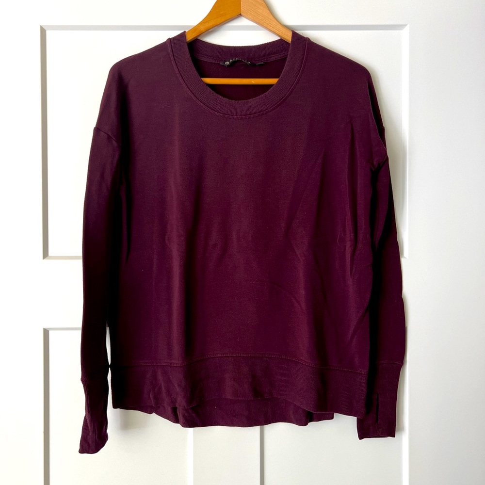 Athleta Coaster Luxe Sweatshirt, Small, Deep Purple